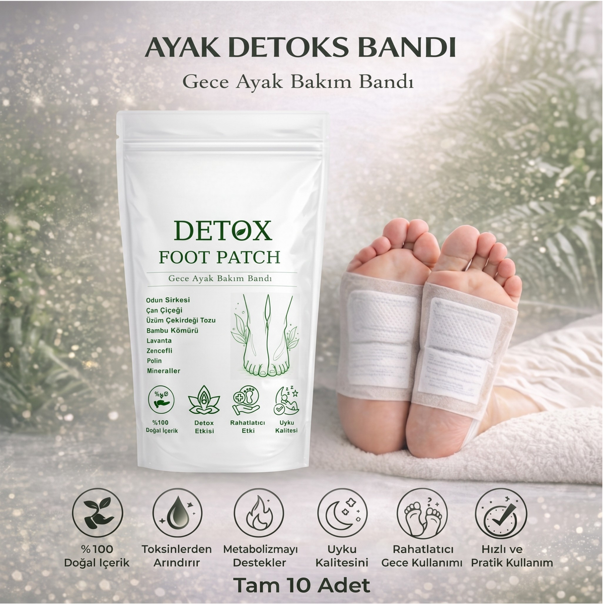 Toksin Giderici - Bağışıklık Güçlendirici Detoks Bandı (10 Adet)