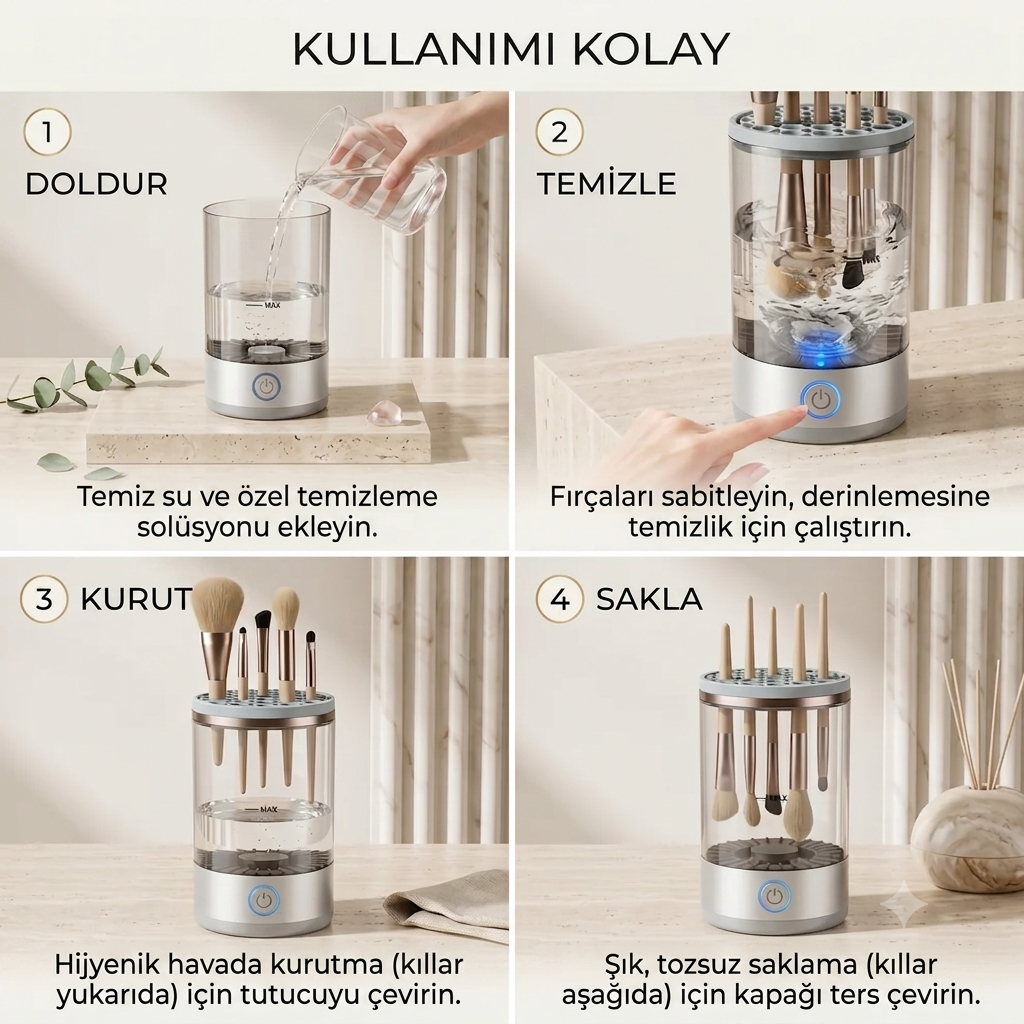 Manyetify™ - Elektrikli Makyaj Malzemesi Temizleyici